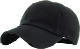 Big & Tall Baseball Cap - Distressed - Black